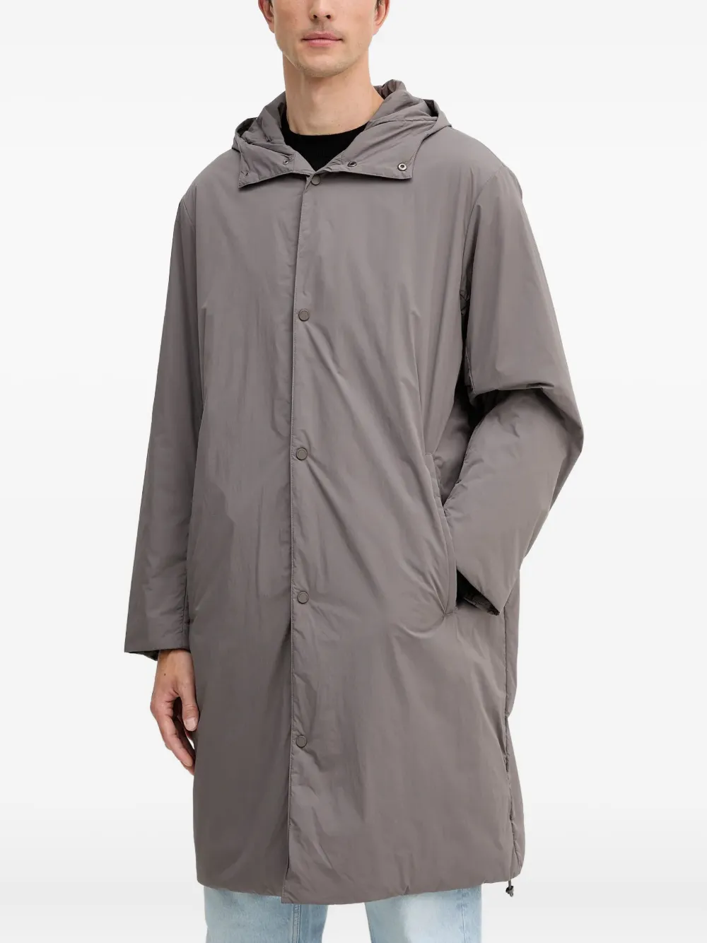 Armani Exchange abrigo con capucha y botones | gris | Image 1
