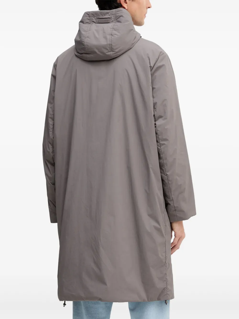 Armani Exchange Jas met capuchon en knopen Grijs