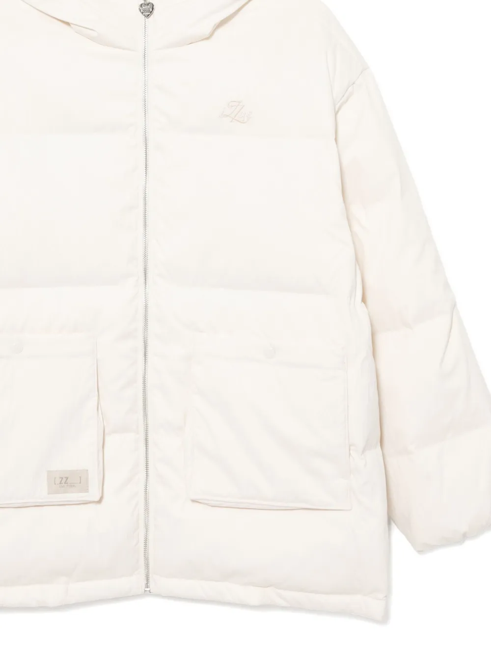 Izzue Logo-embroidered Puffer Jacket In Neutral