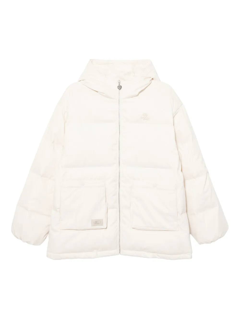Izzue Logo-embroidered Puffer Jacket In Neutral