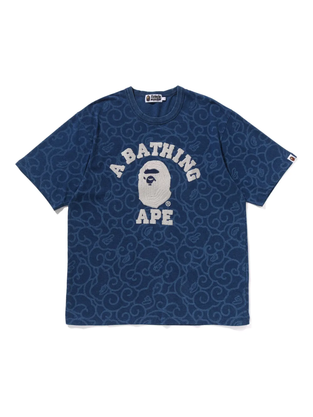 A BATHING APE® logo-embroidery T-shirt | Blue | Image 1