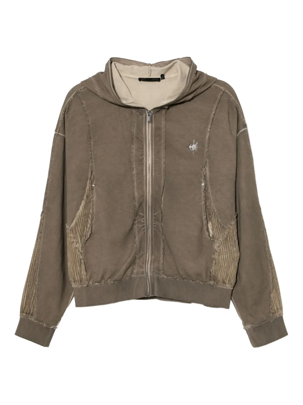 FIVE CM corduroy-patch hoodie | Brown | Image 1