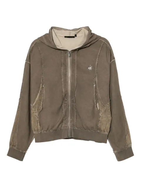 FIVE CM corduroy-patch hoodie