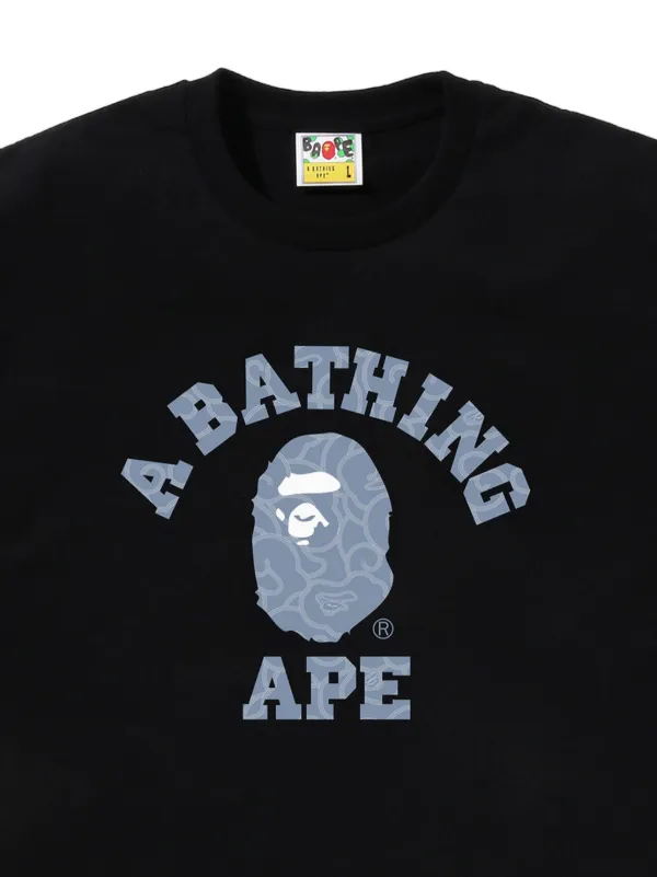 A BATHING APE® logo-print T-shirt | Black | FARFETCH JO