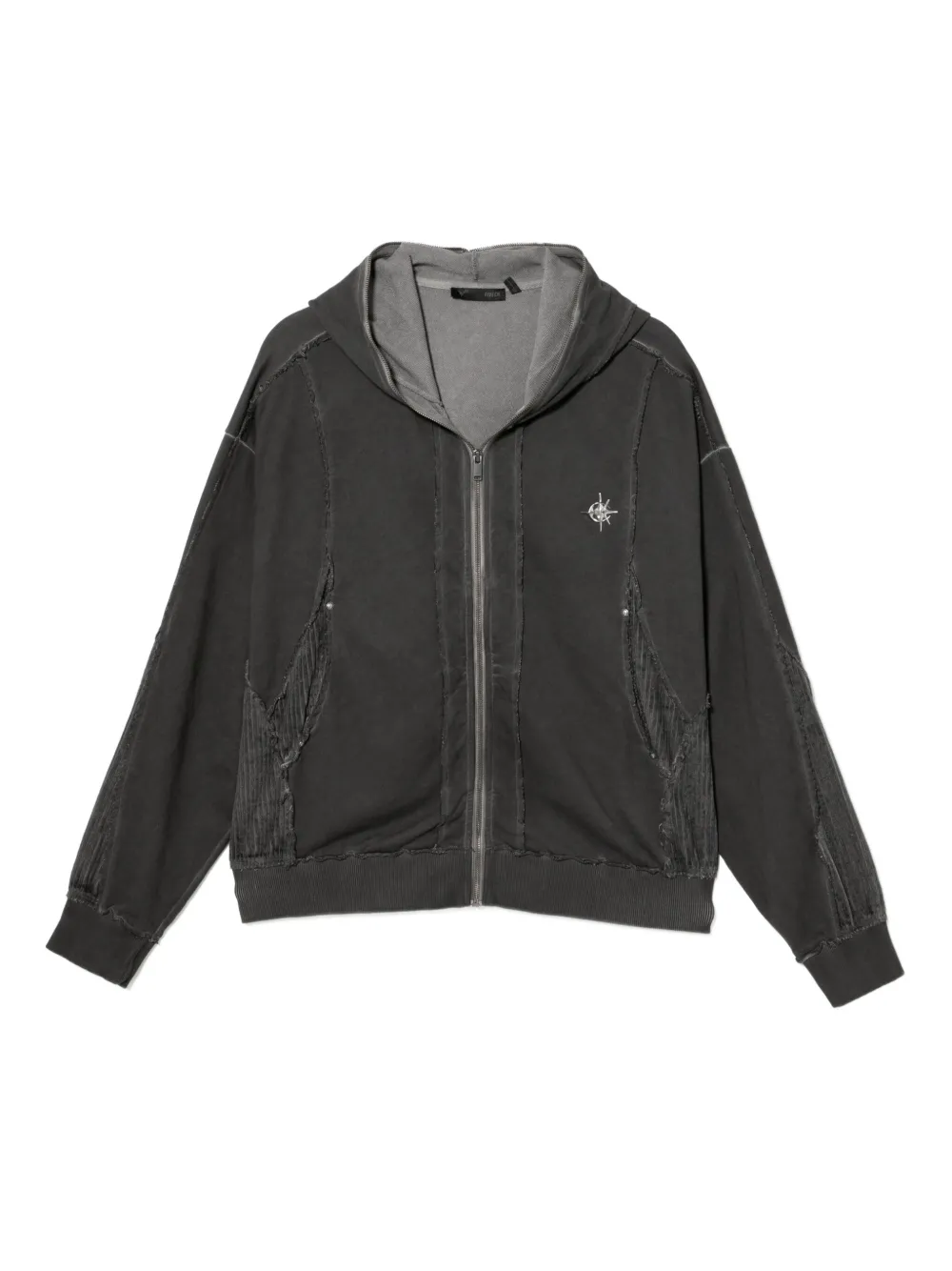 FIVE CM corduroy-patch hoodie | Grey | Image 1