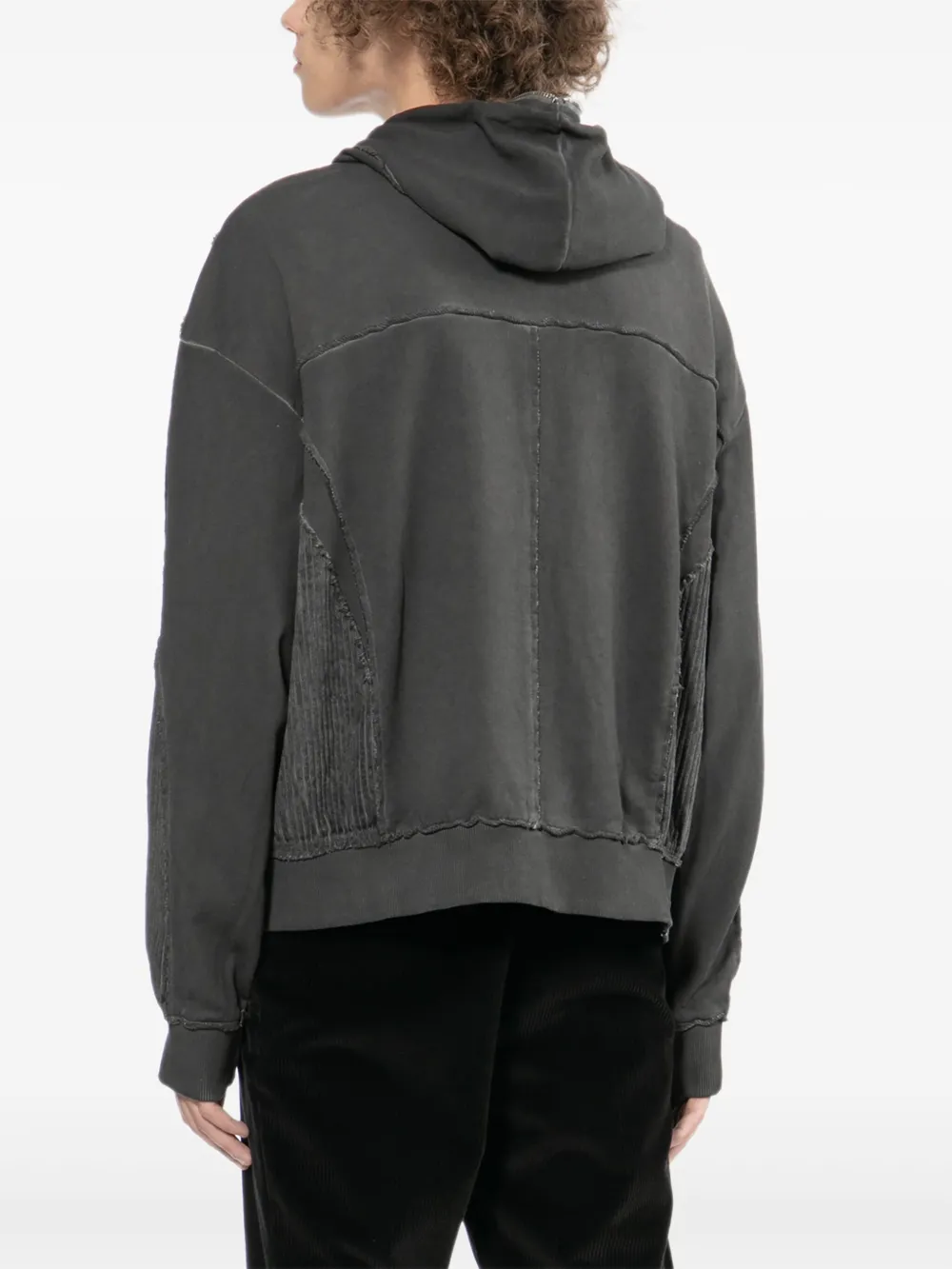 FIVE CM Hoodie met ribfluwelen patch Grijs