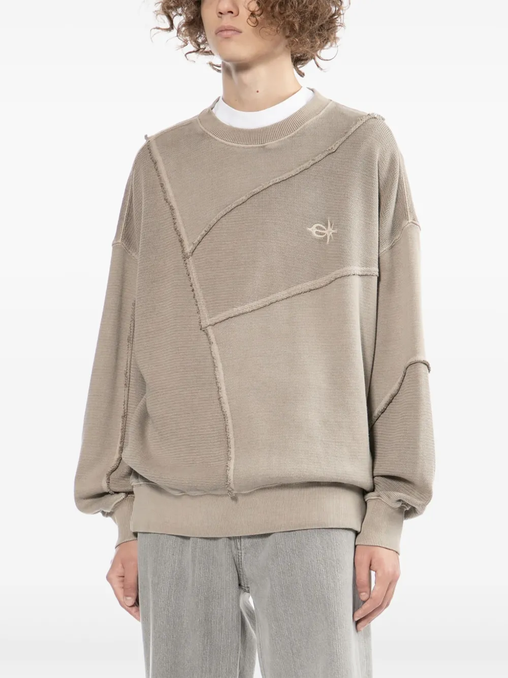 FIVE CM Sweater met logopatch Beige