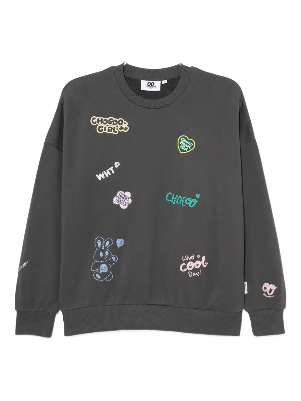 Chocoolate Sweatshirt Mit Logo-stickerei In Gray