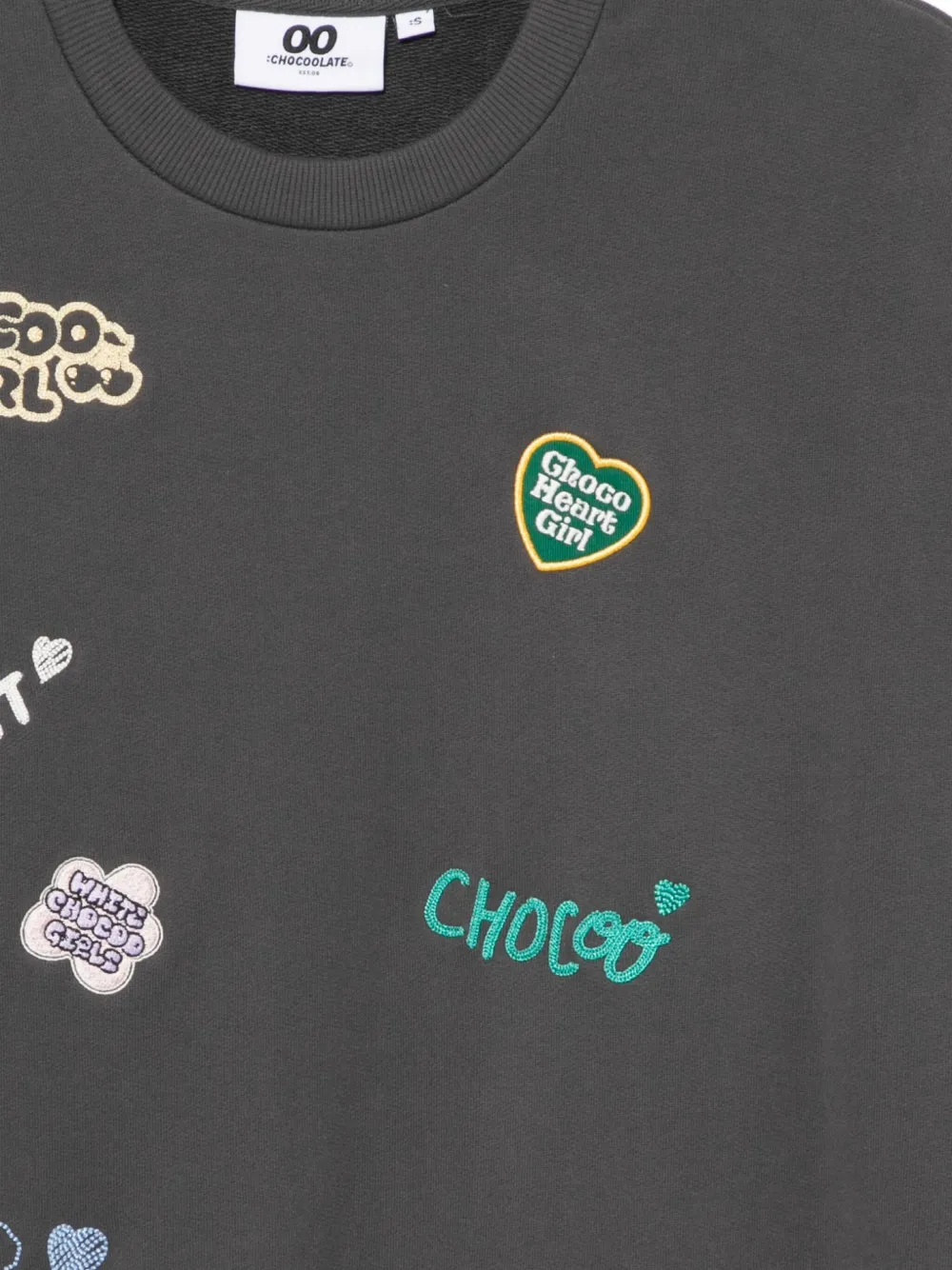 Chocoolate Sweatshirt Mit Logo-stickerei In Gray