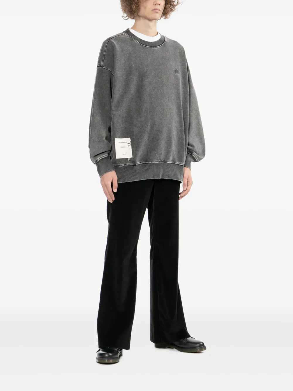 FIVE CM Sweater met geborduurd logo - Grijs