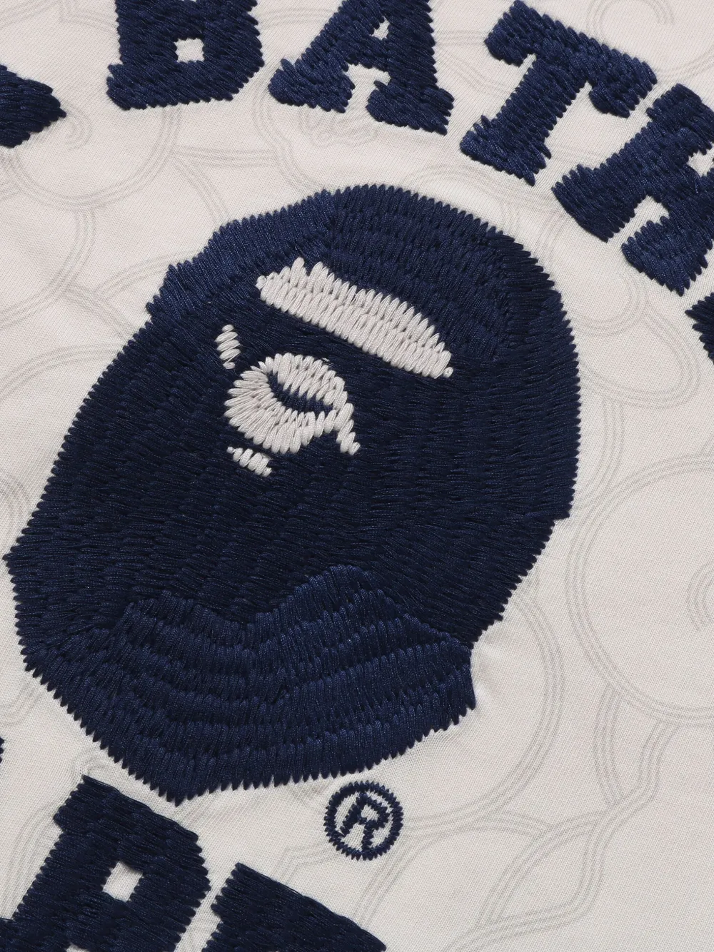 A BATHING APE T-shirt met geborduurd logo Beige