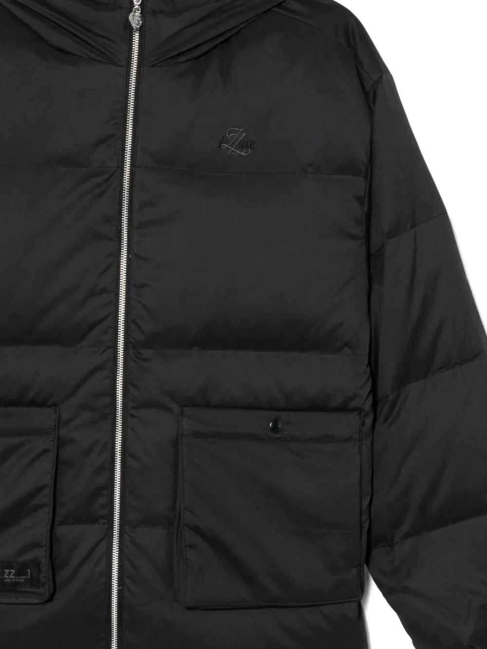 Izzue Logo-embroidered Puffer Jacket In Black