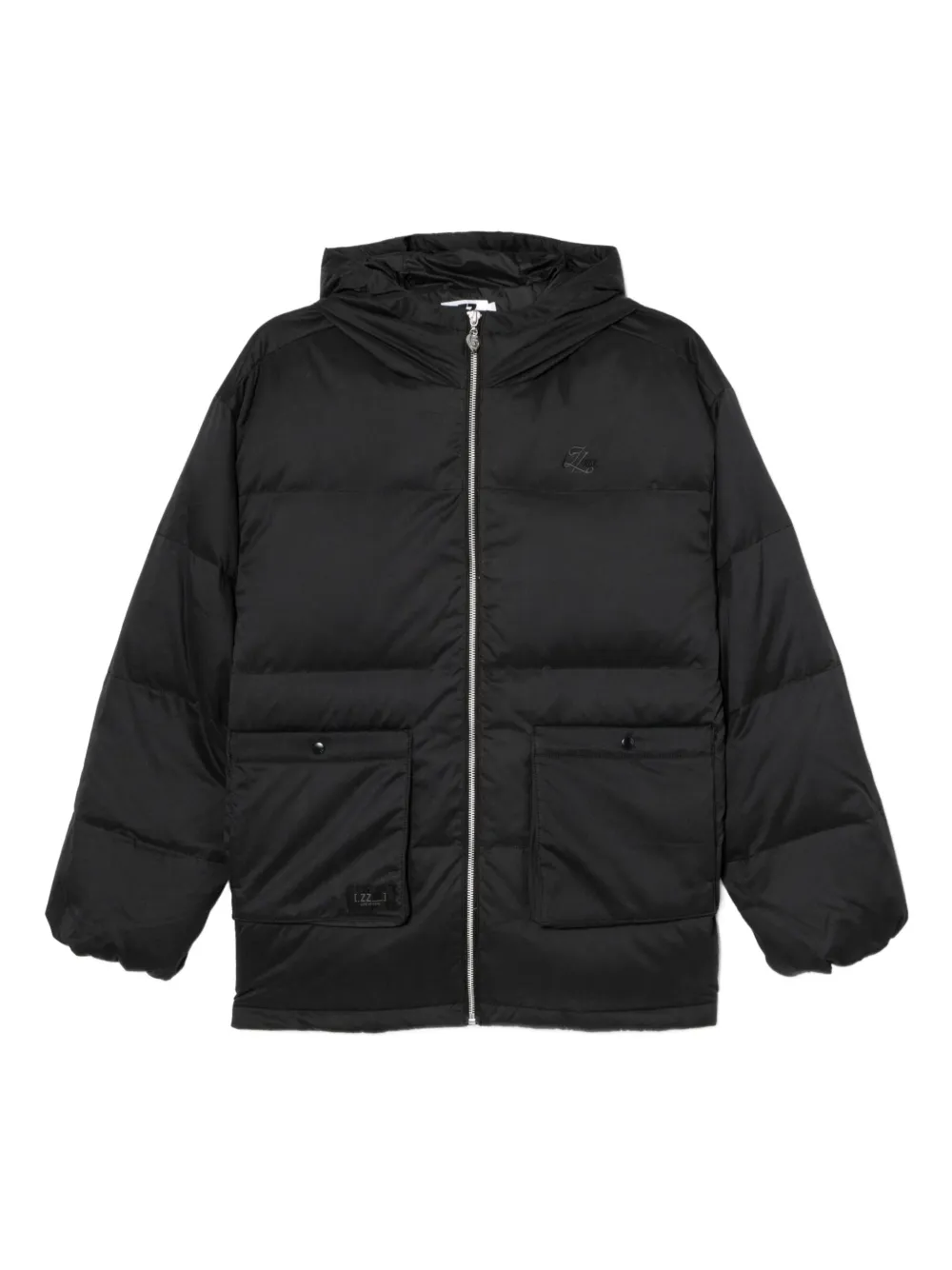 Izzue Logo-embroidered Puffer Jacket In Black