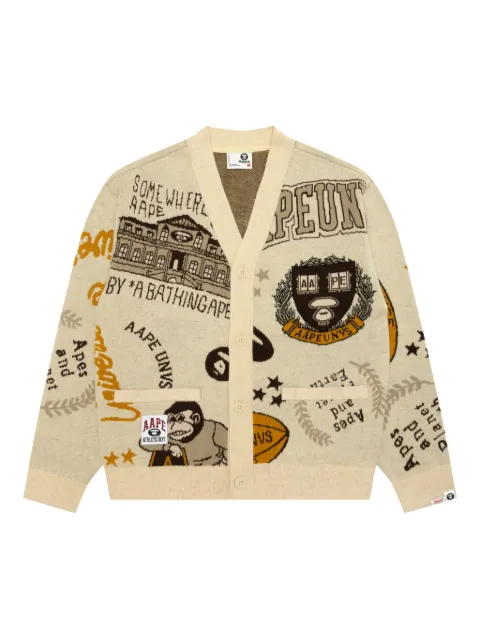 AAPE BY *A BATHING APE® graphic-design buttoned cardigan