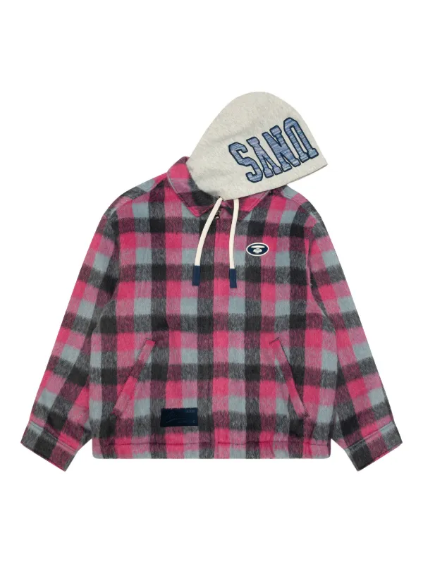 AAPE BY *A BATHING APE® Checked zip-up Jacket | Pink | FARFETCH AO