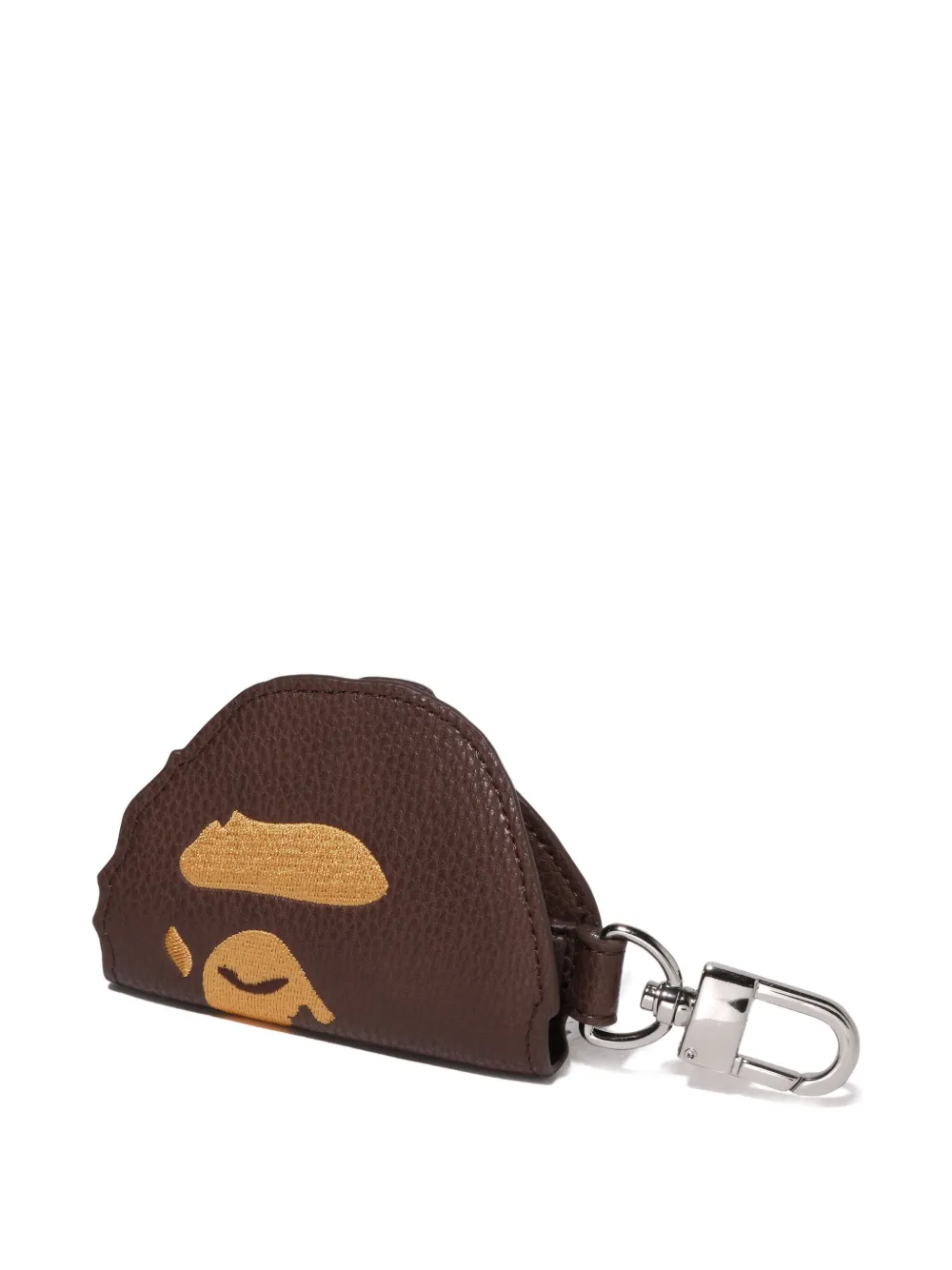 A BATHING APE Sleutelhanger met logo-reliëf Bruin