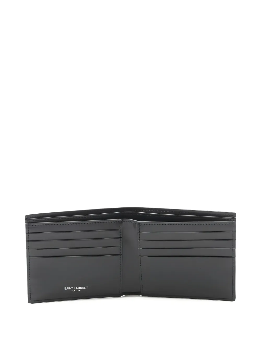 Pre-owned Saint Laurent Cassandre Bi-fold Wallet In Black