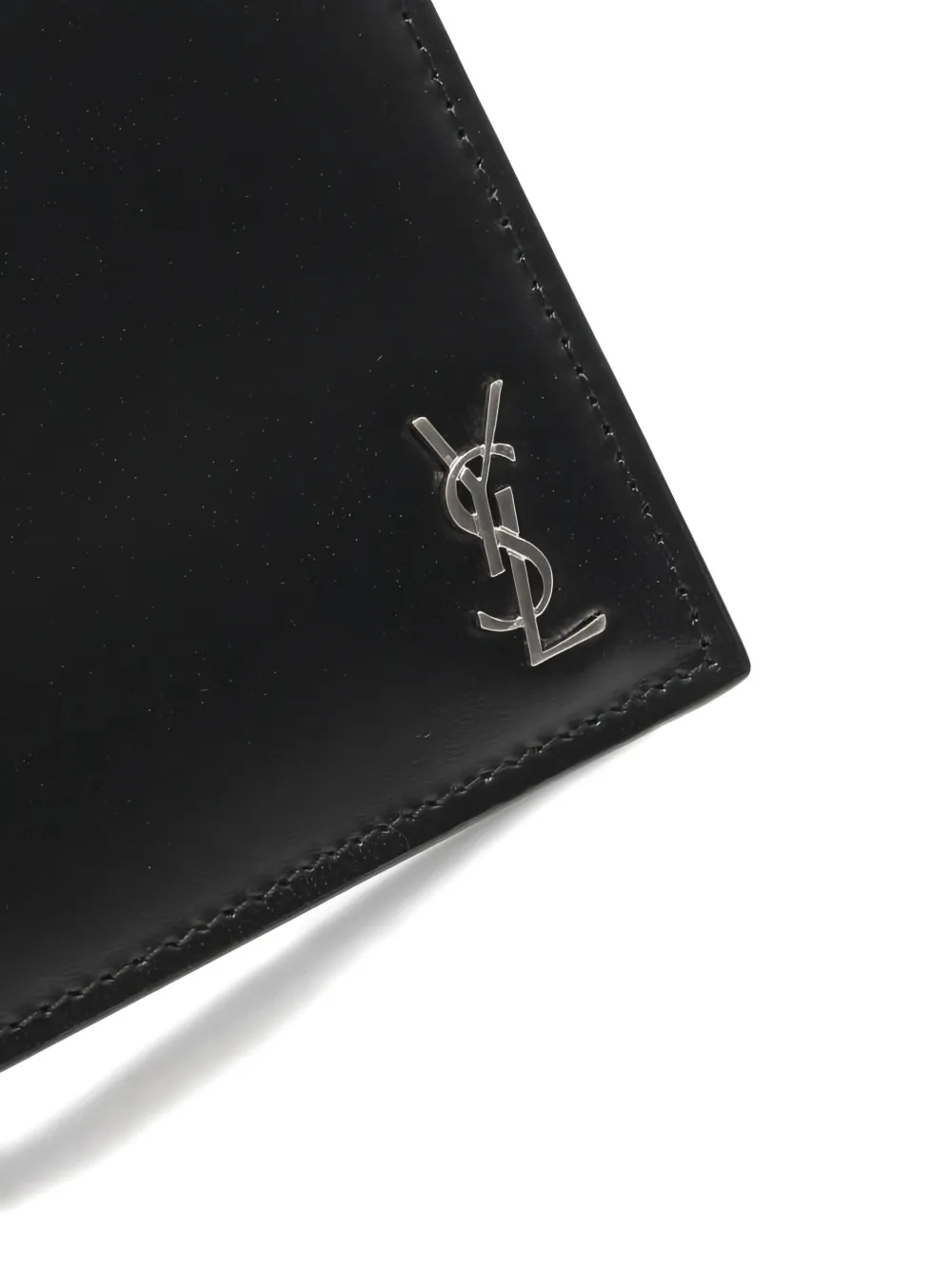 Pre-owned Saint Laurent Cassandre Bi-fold Wallet In Black
