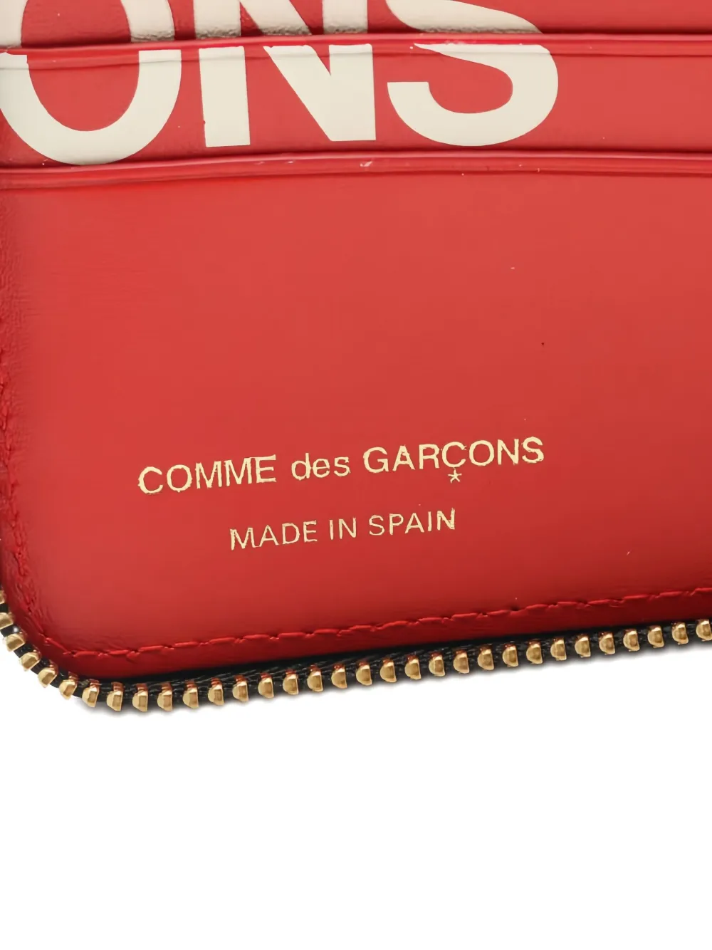 Comme Des Garçons Logo-print Round Zipper Wallet In Red