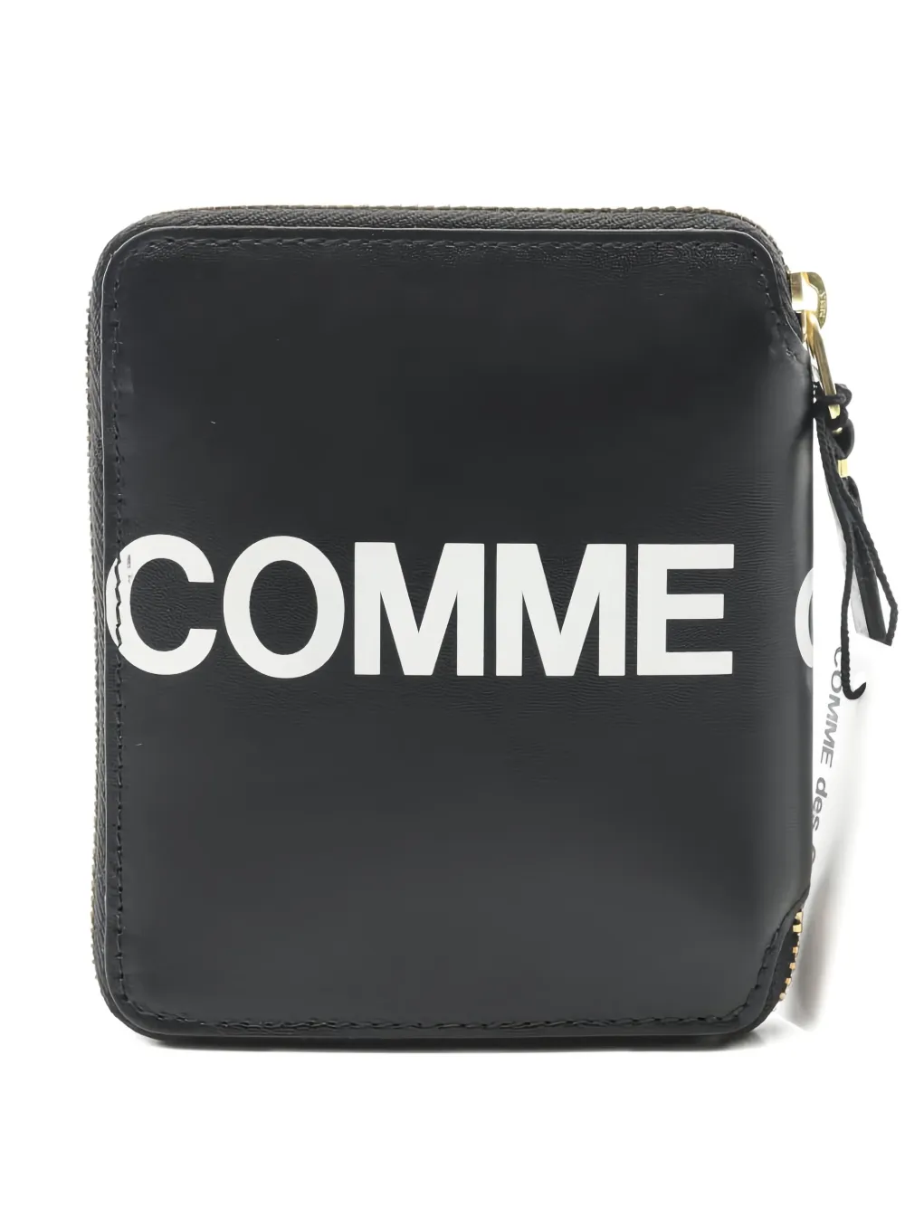 Comme Des Garçons Logo-print Zipped Bi-fold Wallet In Black