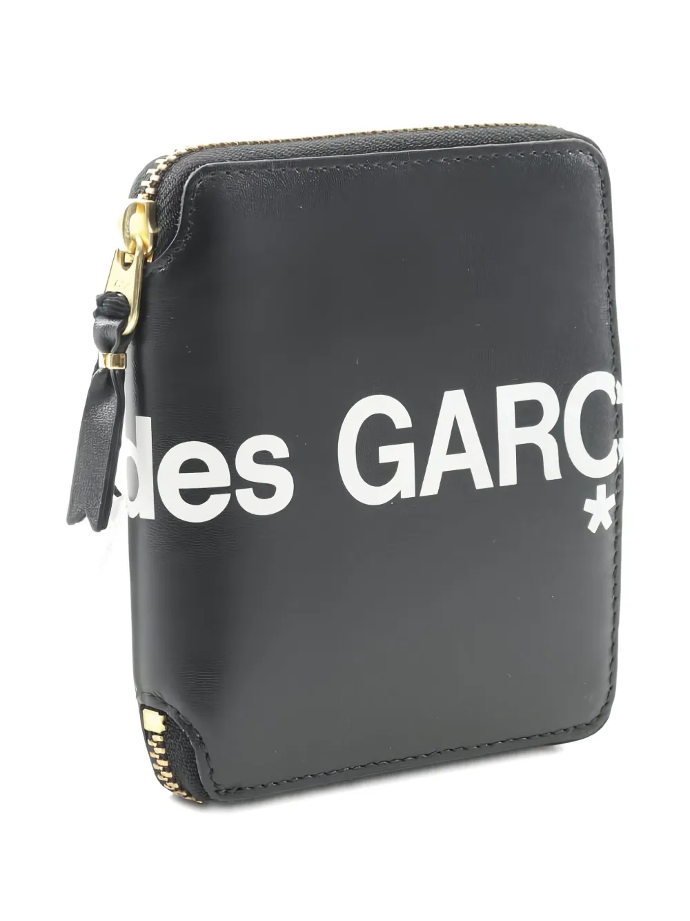 Comme Des Garçons Logo-print Zipped Bi-fold Wallet In Black