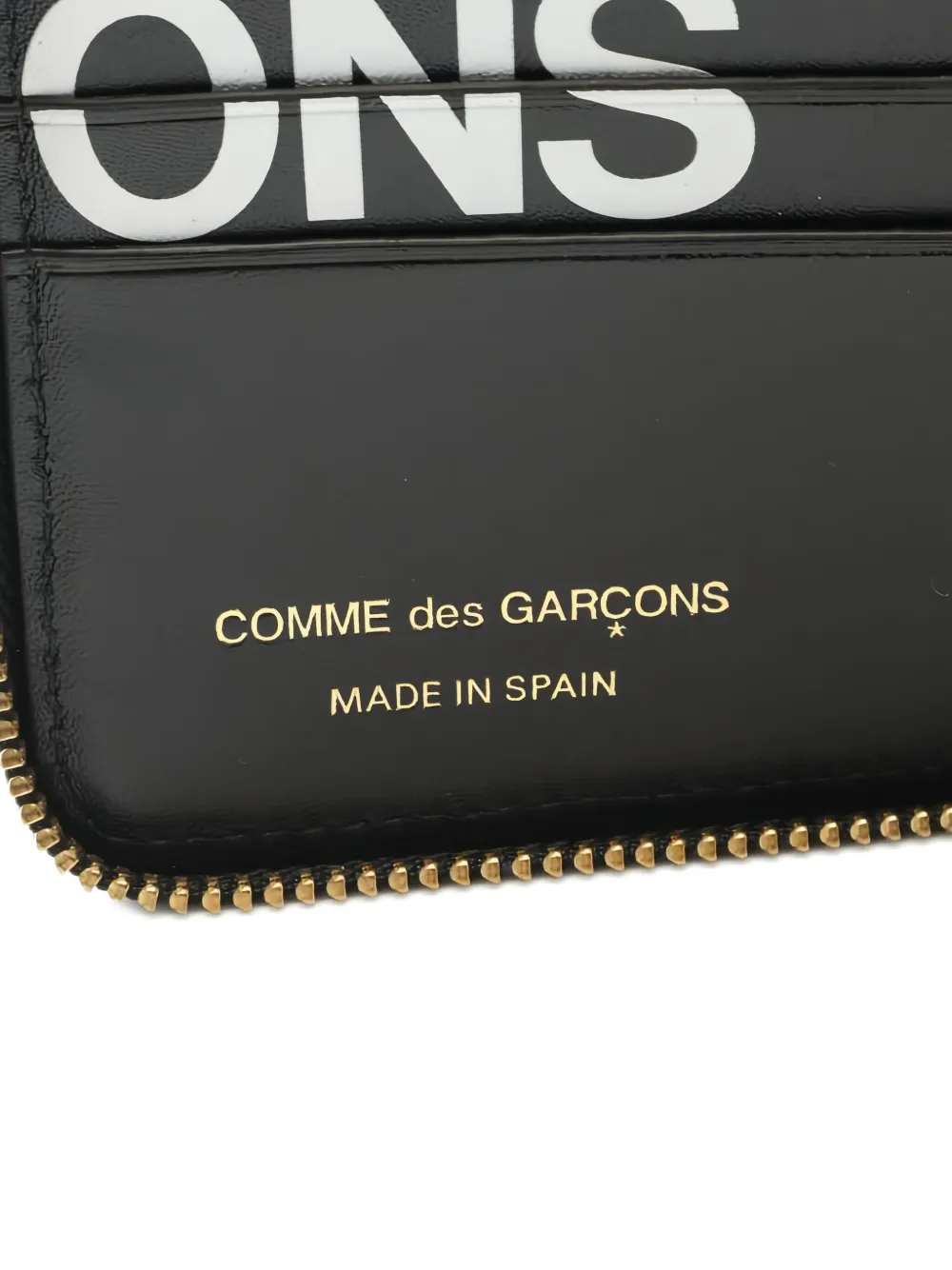 Comme Des Garçons Logo-print Zipped Bi-fold Wallet In Black