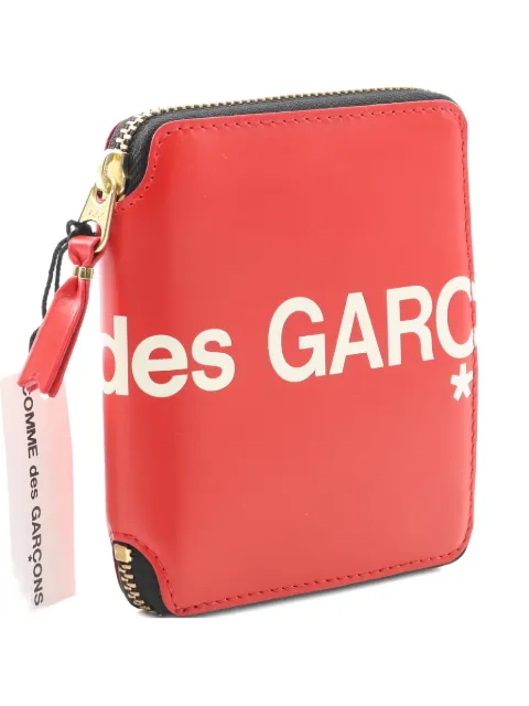 Comme Des Garçons Pre-Owned logo-print round-zipper leather wallet