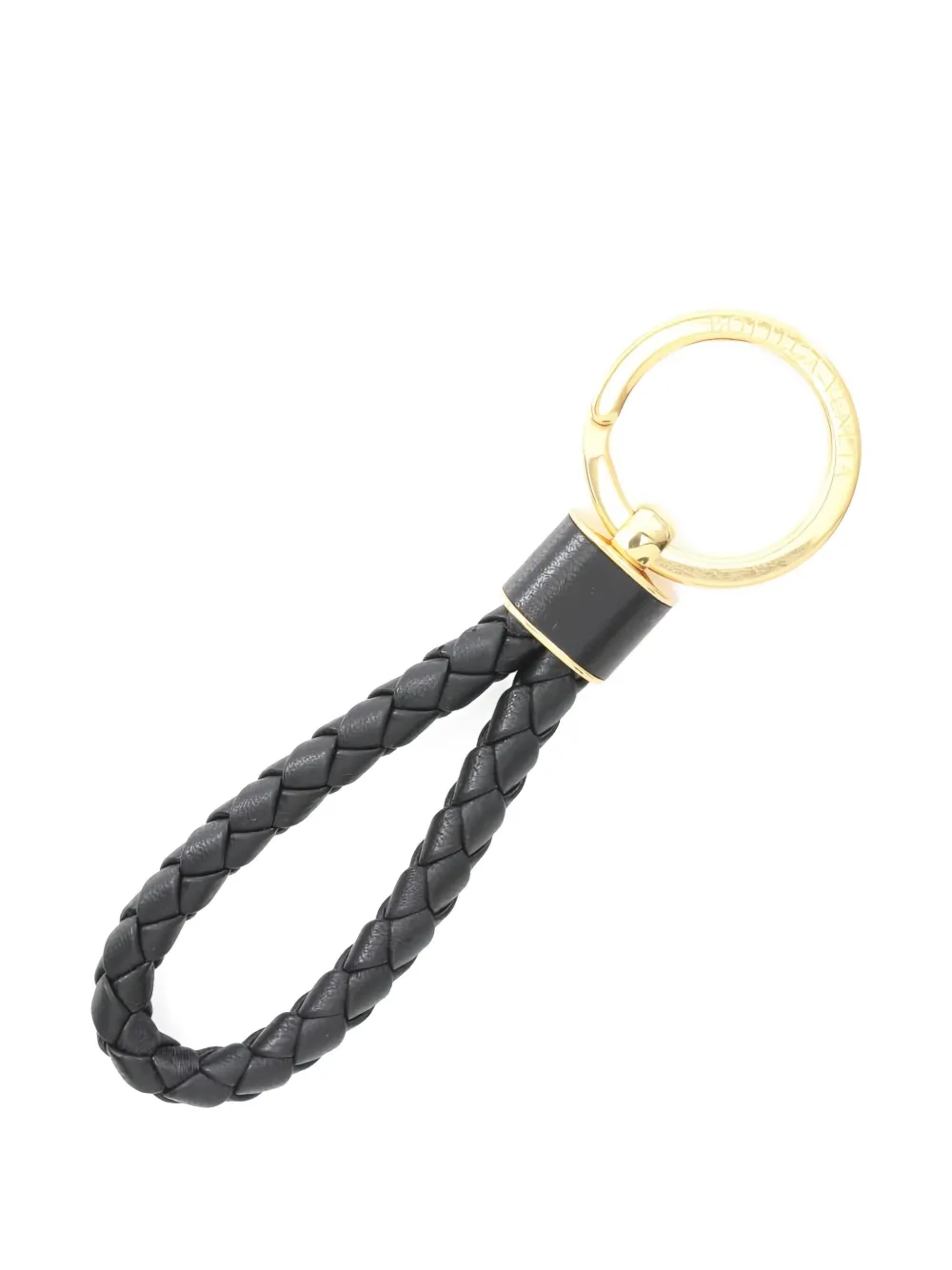 Pre-owned Bottega Veneta 2020s Intrecciato Keyring In Black