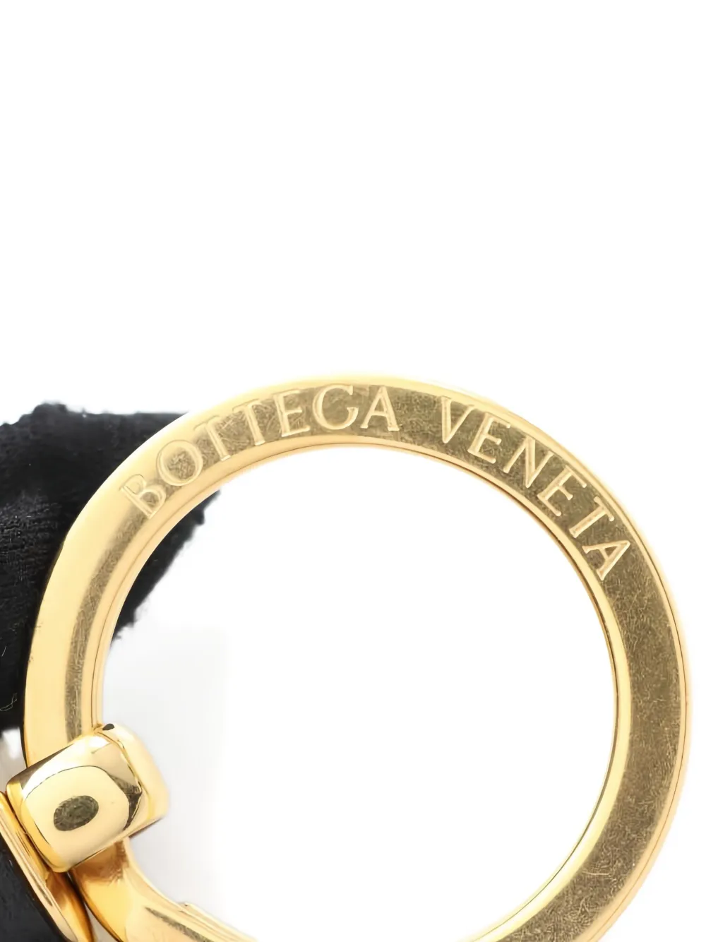 Pre-owned Bottega Veneta 2020s Intrecciato Keyring In Black