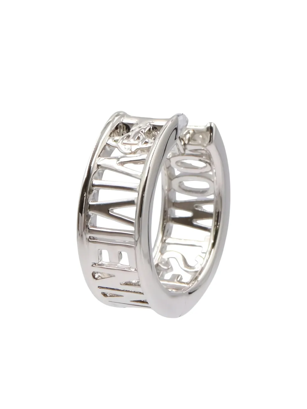 Vivienne Westwood Pre-Owned 2020s lettered hoop earrings | Silver | Image 1