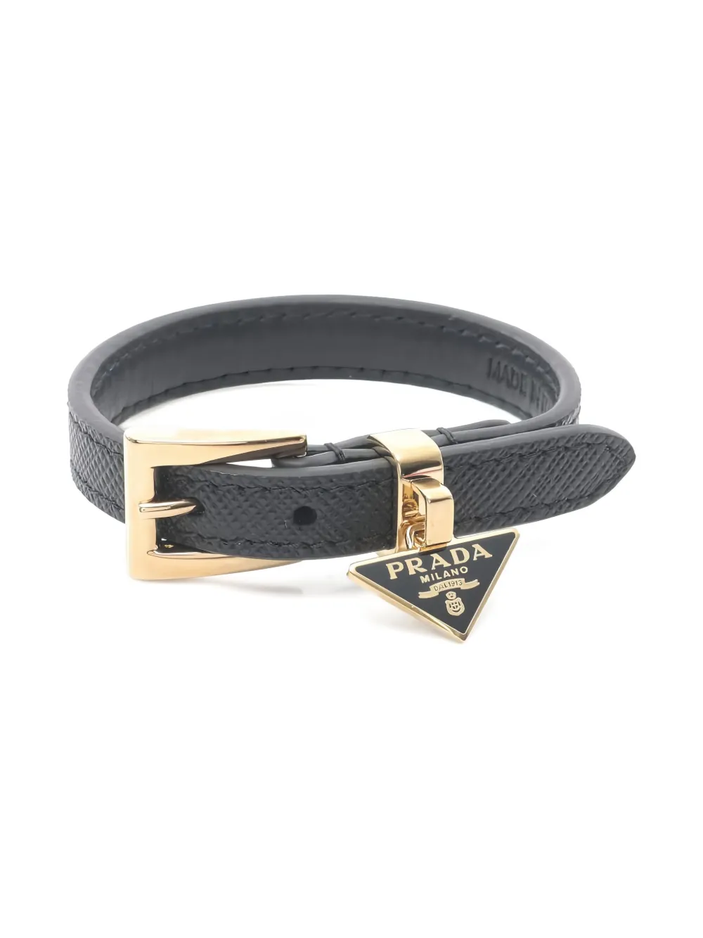 Prada Pre-Owned 2020s Triangle-logo bracelet | Black | Image 1