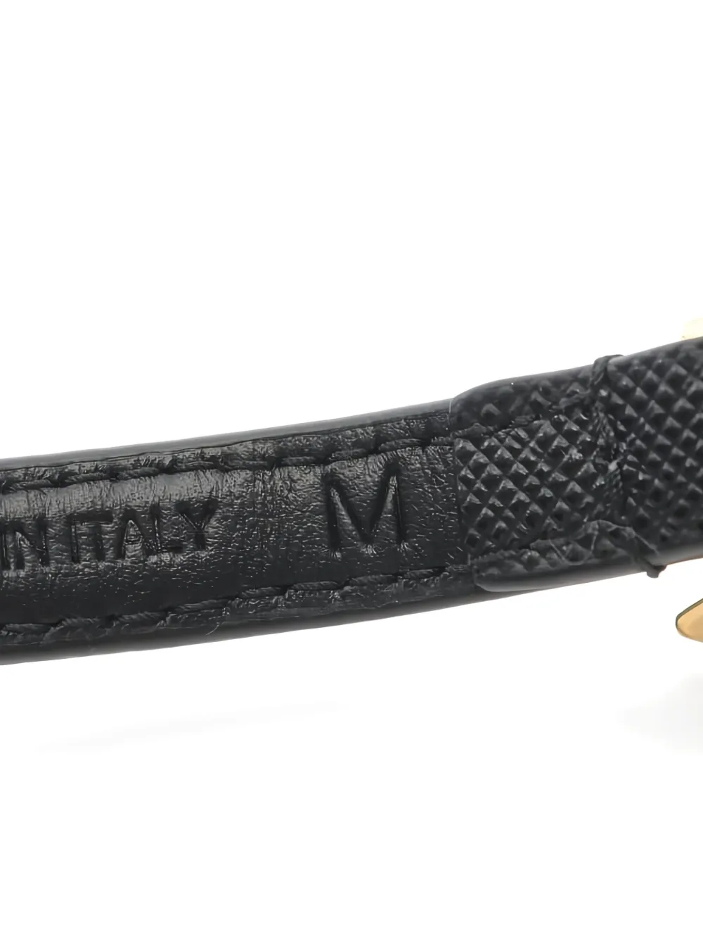 Pre-owned Prada 2020s Triangle-logo Bracelet In Black