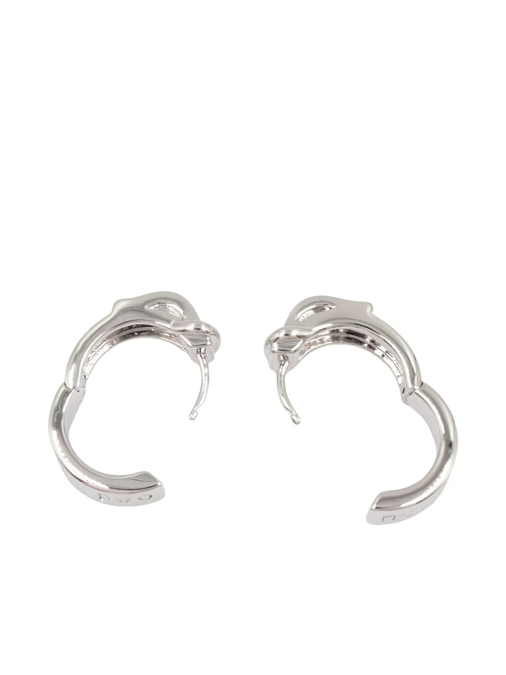 Pre-owned Vivienne Westwood 2020s Engraved Hoop Earrings In Silver
