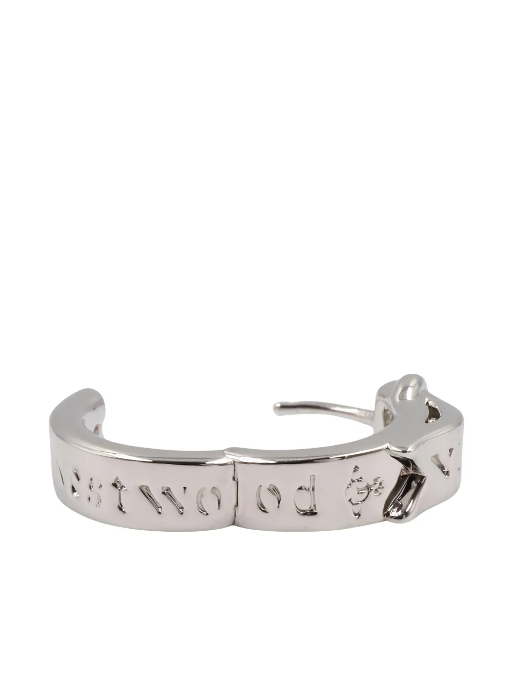 Pre-owned Vivienne Westwood 2020s Engraved Hoop Earrings In Silver