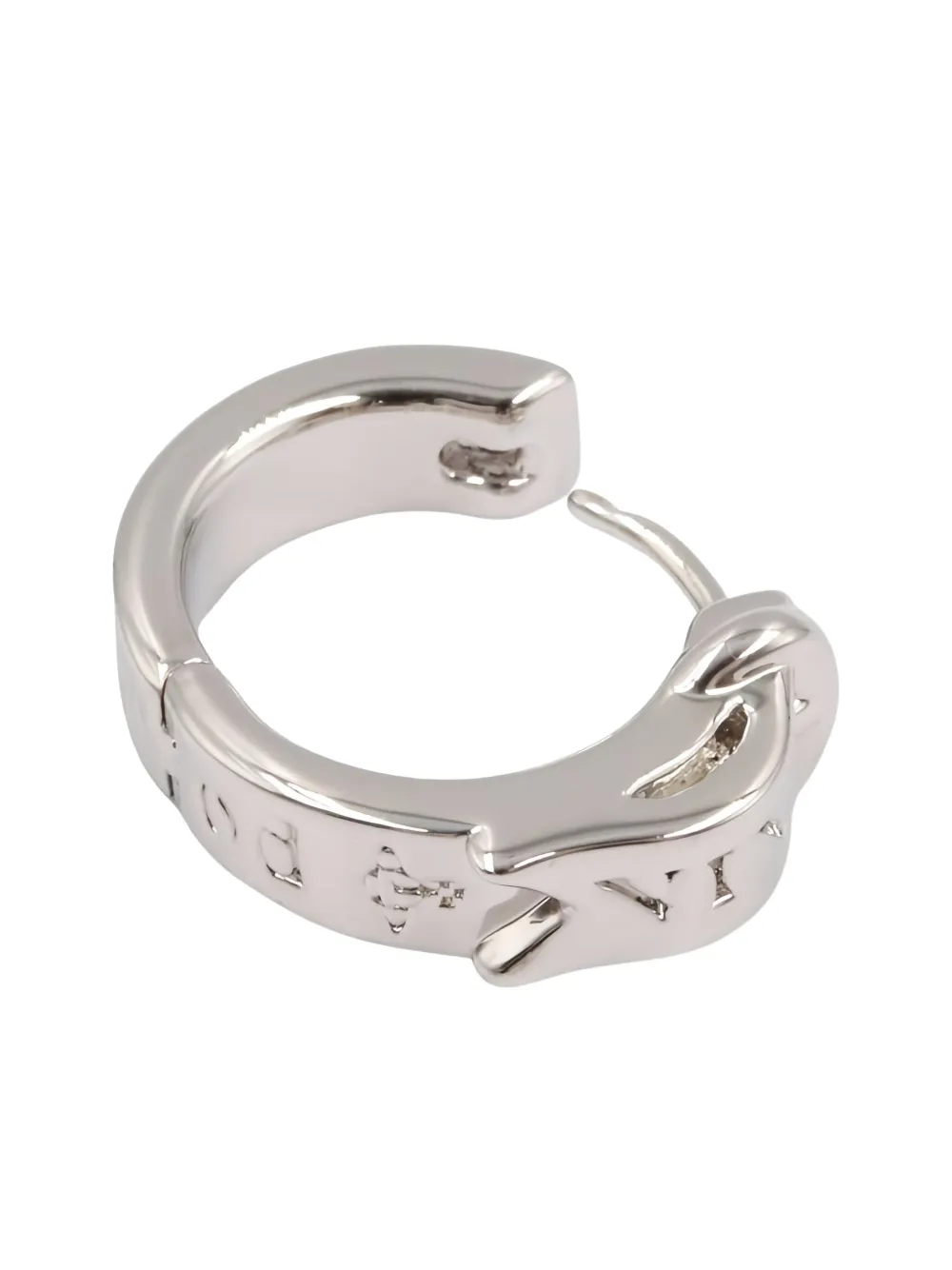 Pre-owned Vivienne Westwood 2020s Engraved Hoop Earrings In Silver