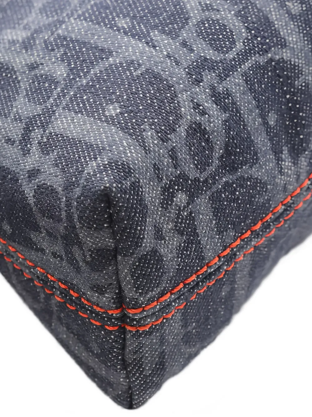 Pre-owned Dior 2010s Flight Line Trotter Denim Make-up Bag In Gray