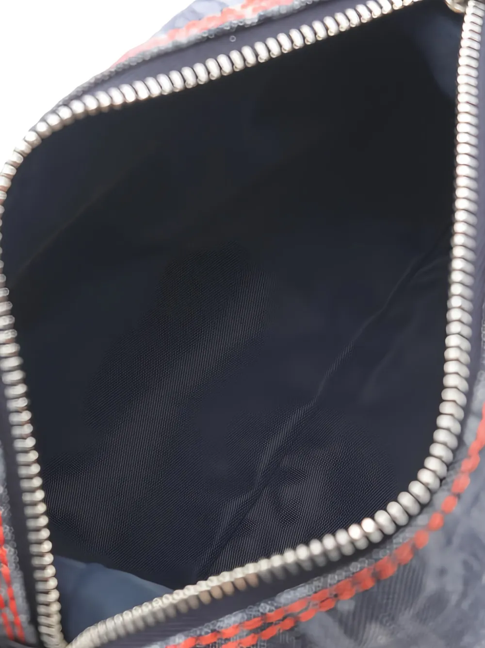 Pre-owned Dior 2010s Flight Line Trotter Denim Make-up Bag In Gray