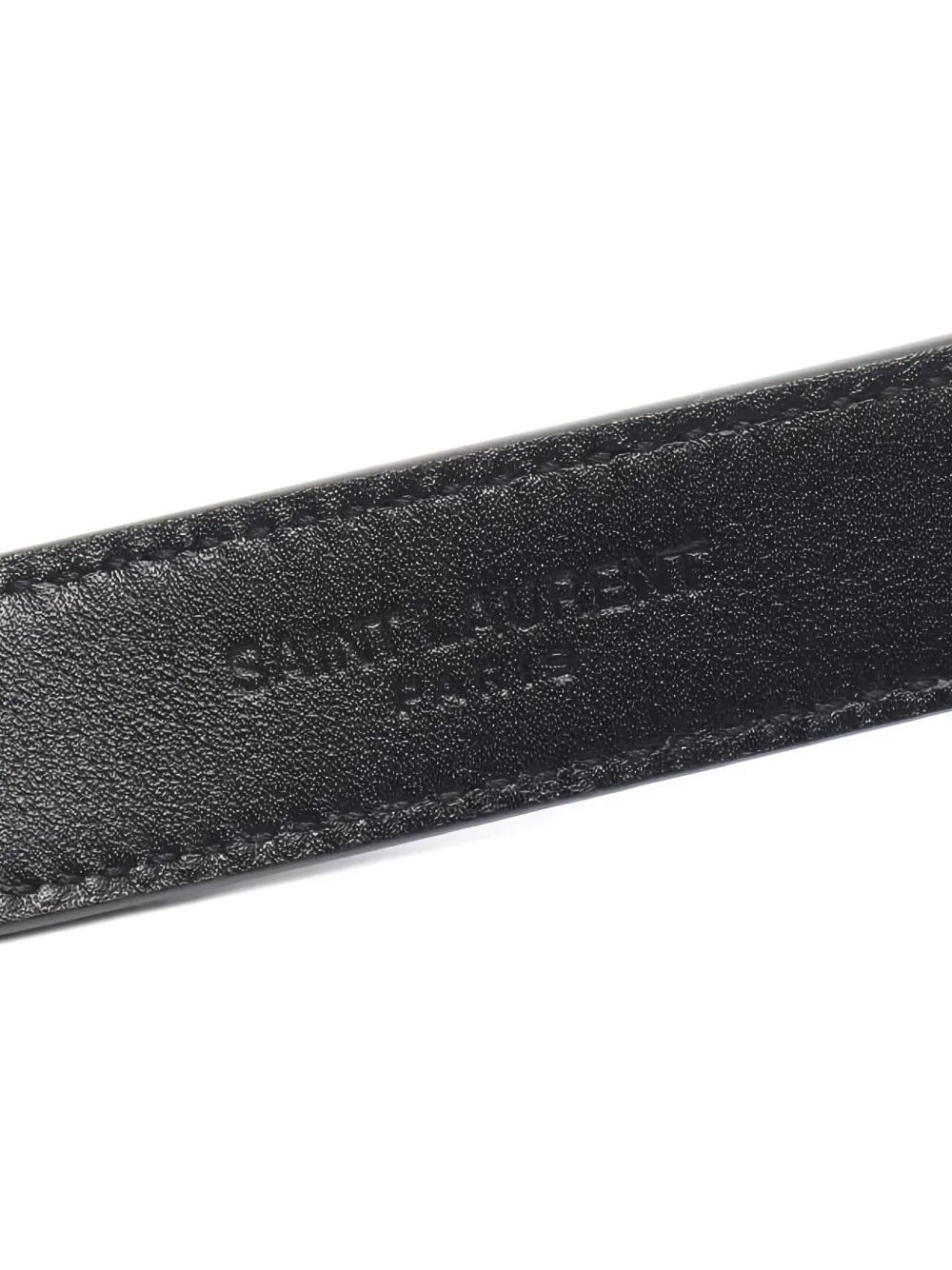 Pre-owned Saint Laurent 2020s Monogram Leather Belt In Black
