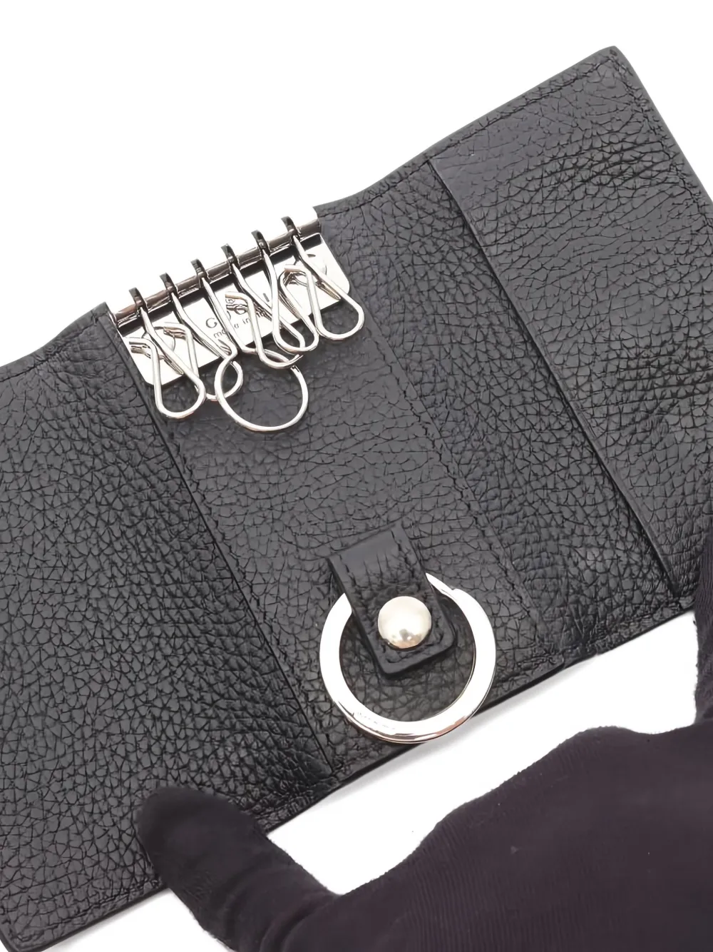 Pre-owned Gucci 2010s Logo Key-ring Case In Black