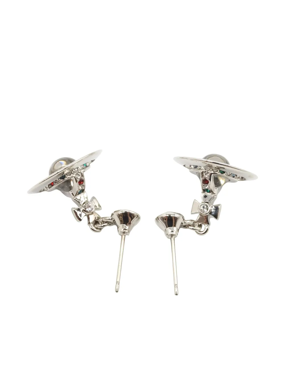 Pre-owned Vivienne Westwood 2020s Orb Drop Earrings In Silver