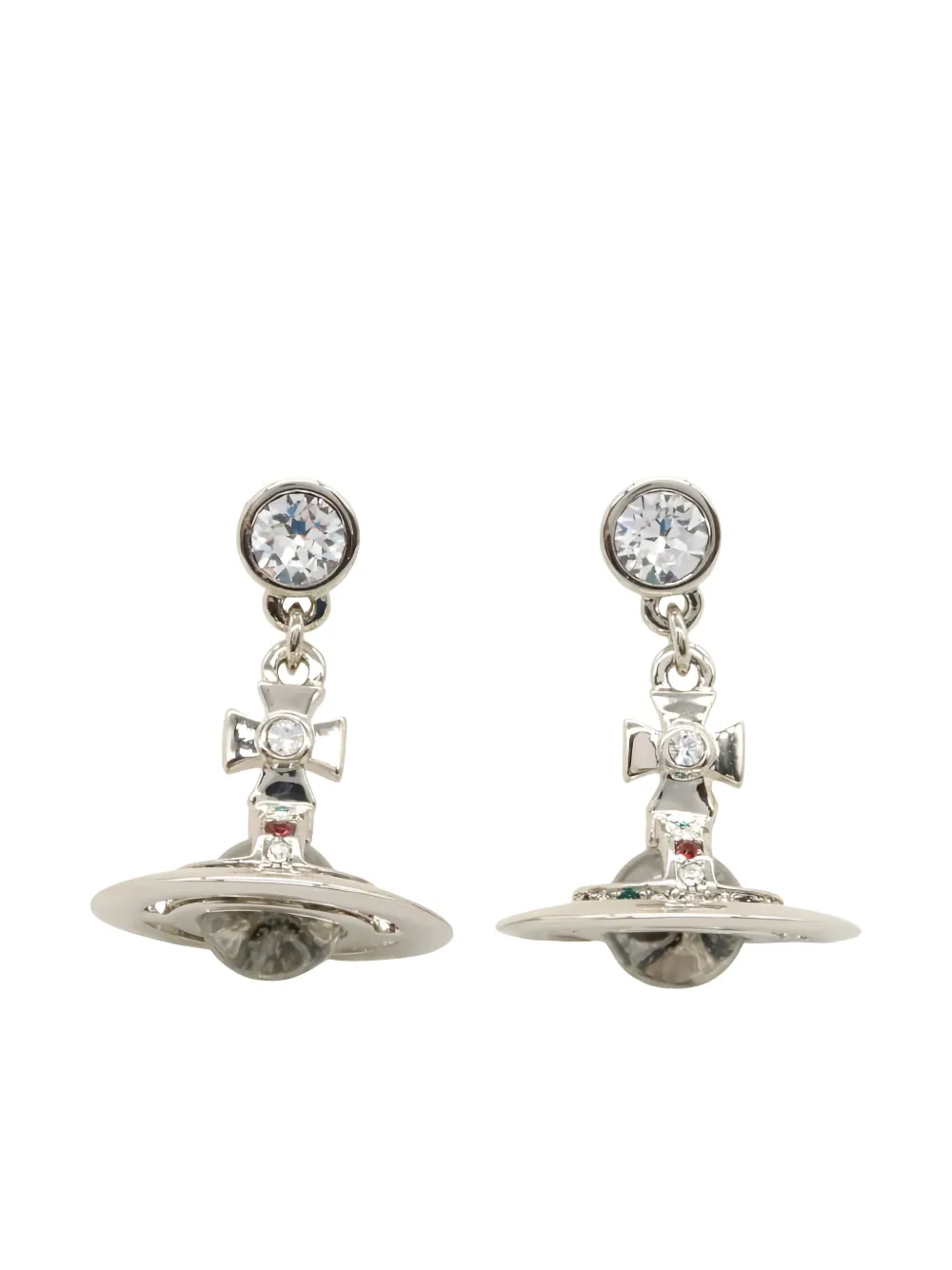 Pre-owned Vivienne Westwood 2020s Orb Drop Earrings In Silver