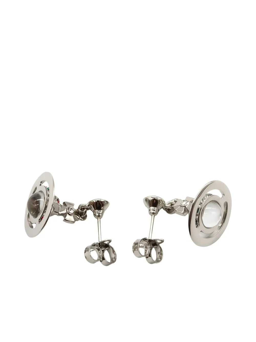 Pre-owned Vivienne Westwood 2020s Orb Drop Earrings In Silver