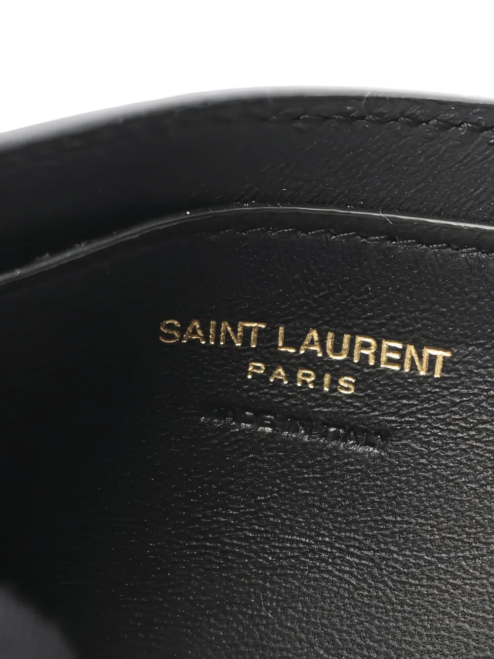 Pre-owned Saint Laurent 2020s Tiny Cassandre Card Case In Black