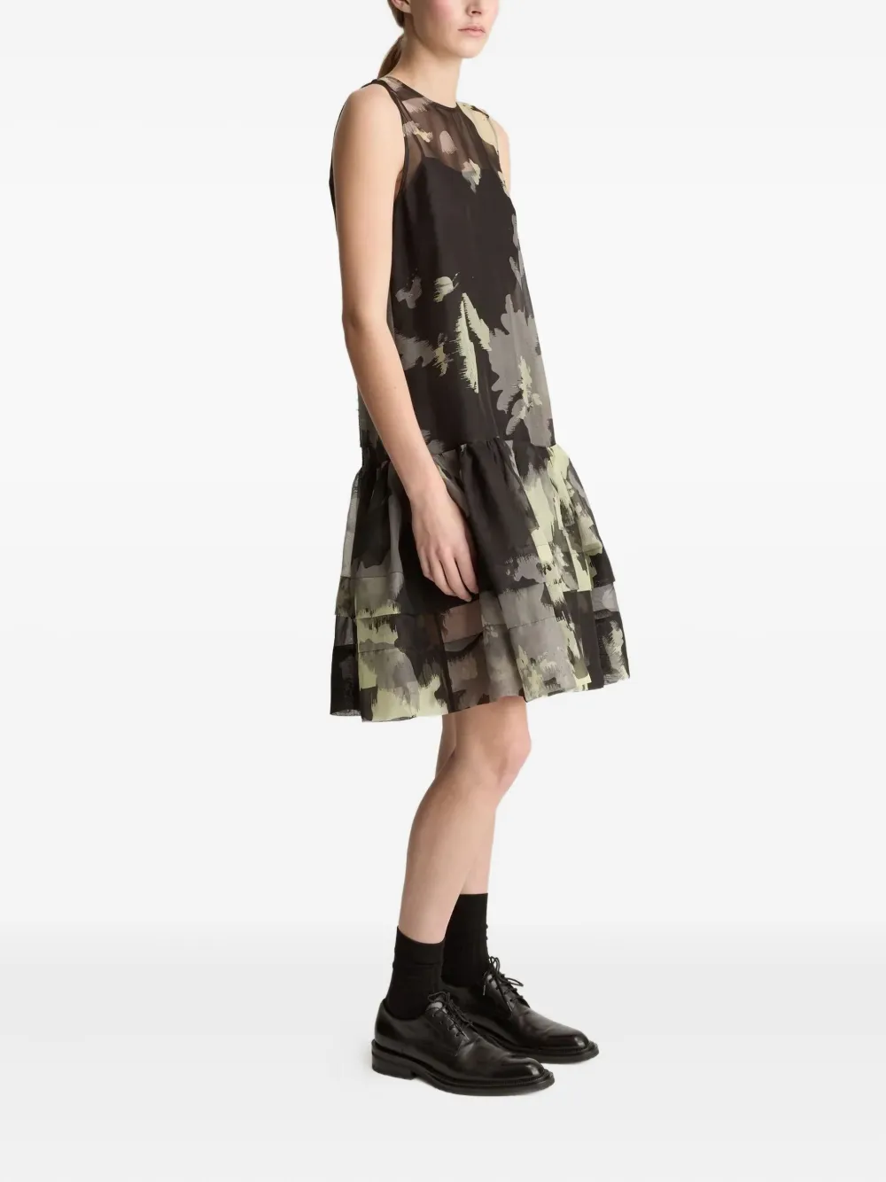 Lee Mathews tiered dress - Zwart