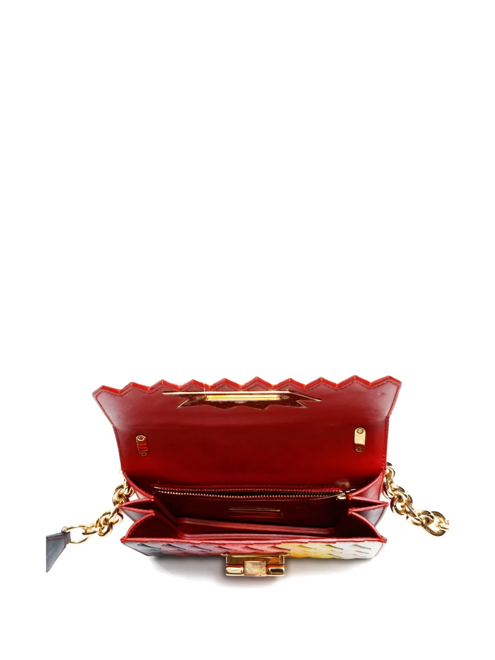 Pre-owned Ferragamo 2015-2025 Mini Zigzag Shoulder Bag In Red