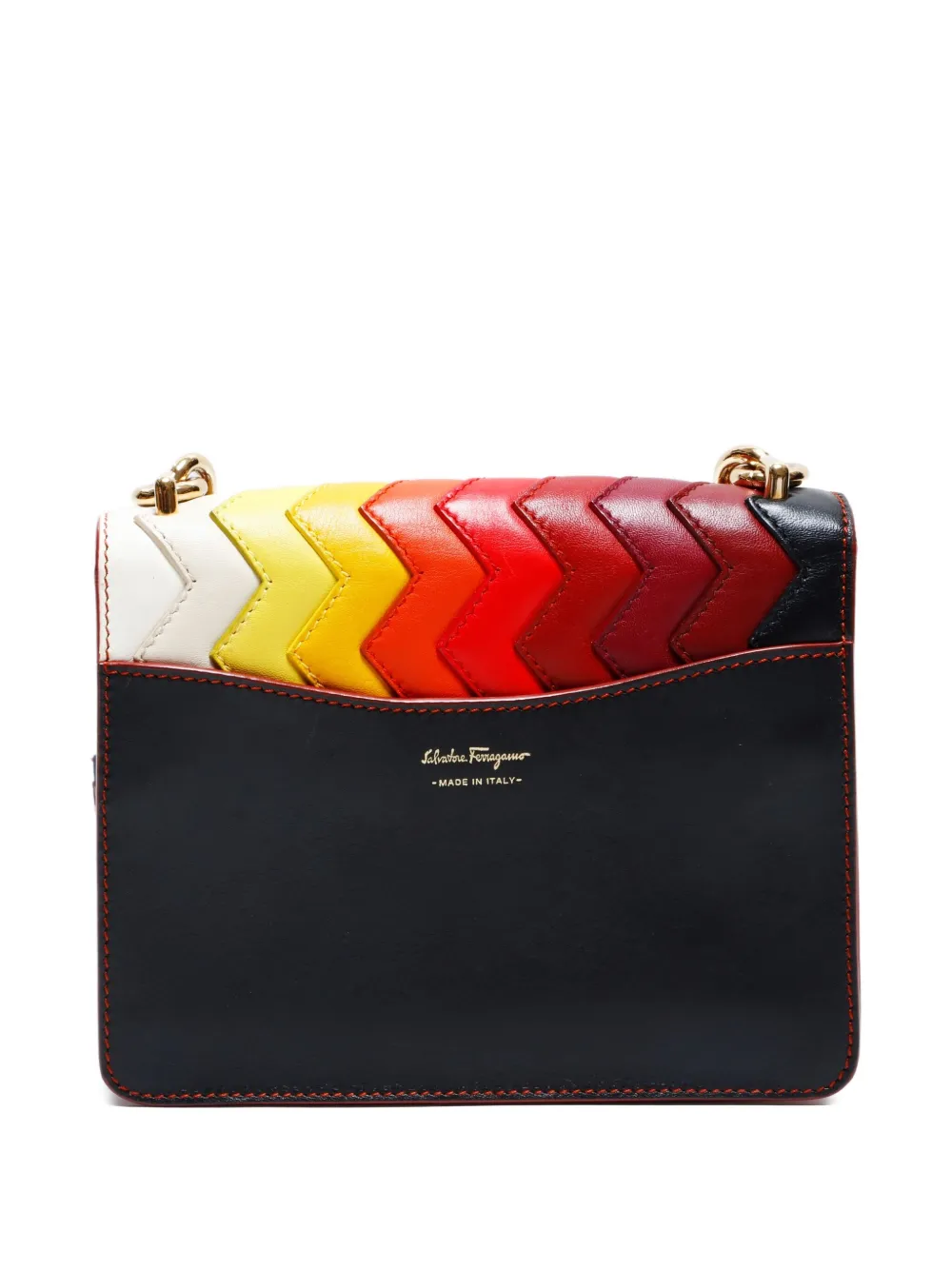 Pre-owned Ferragamo 2015-2025 Mini Zigzag Shoulder Bag In Red
