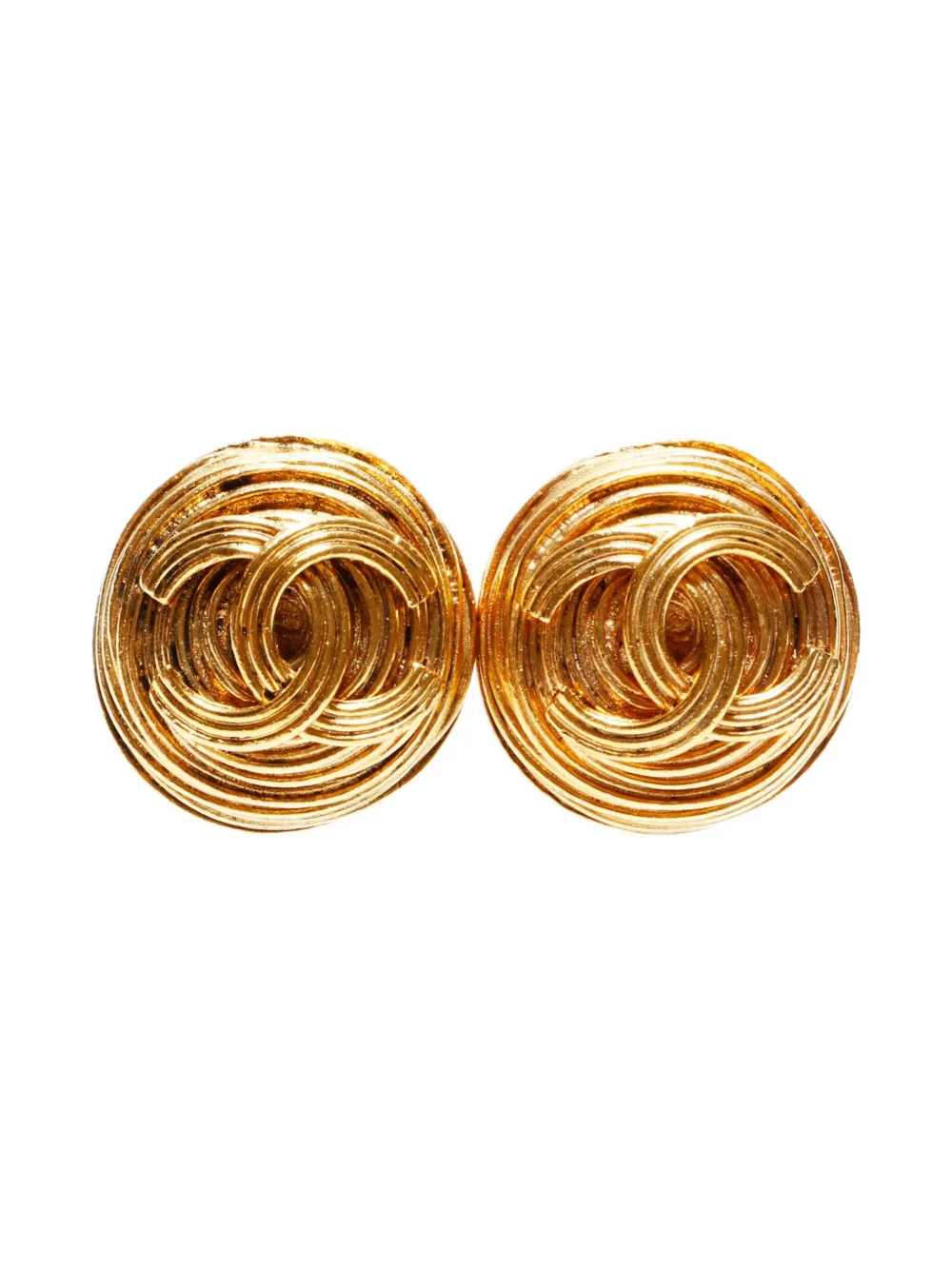 CHANEL Pre-Owned 1994 Interlocking CC clip-on earrings - Oro