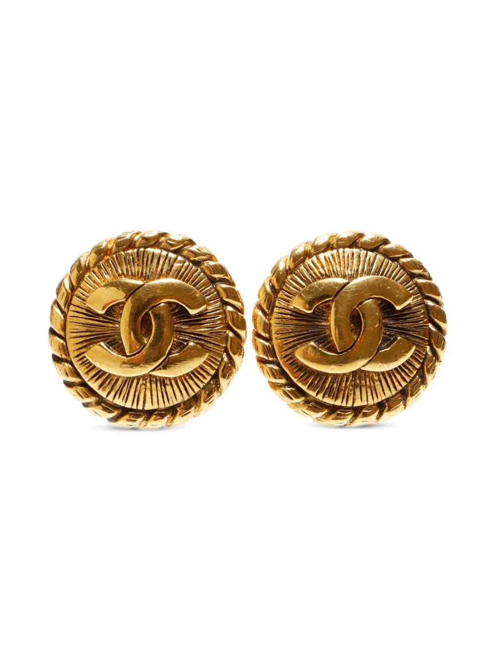 CHANEL Pre-Owned 1980-1990s ココマーク ピアス - ゴールドトーン CHANEL Pre-Owned 1980-1990s ココマーク ピアス - ゴールドトーン