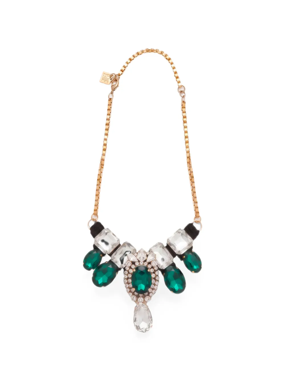 Stella Jean crystal-embellished bib necklace - Gold