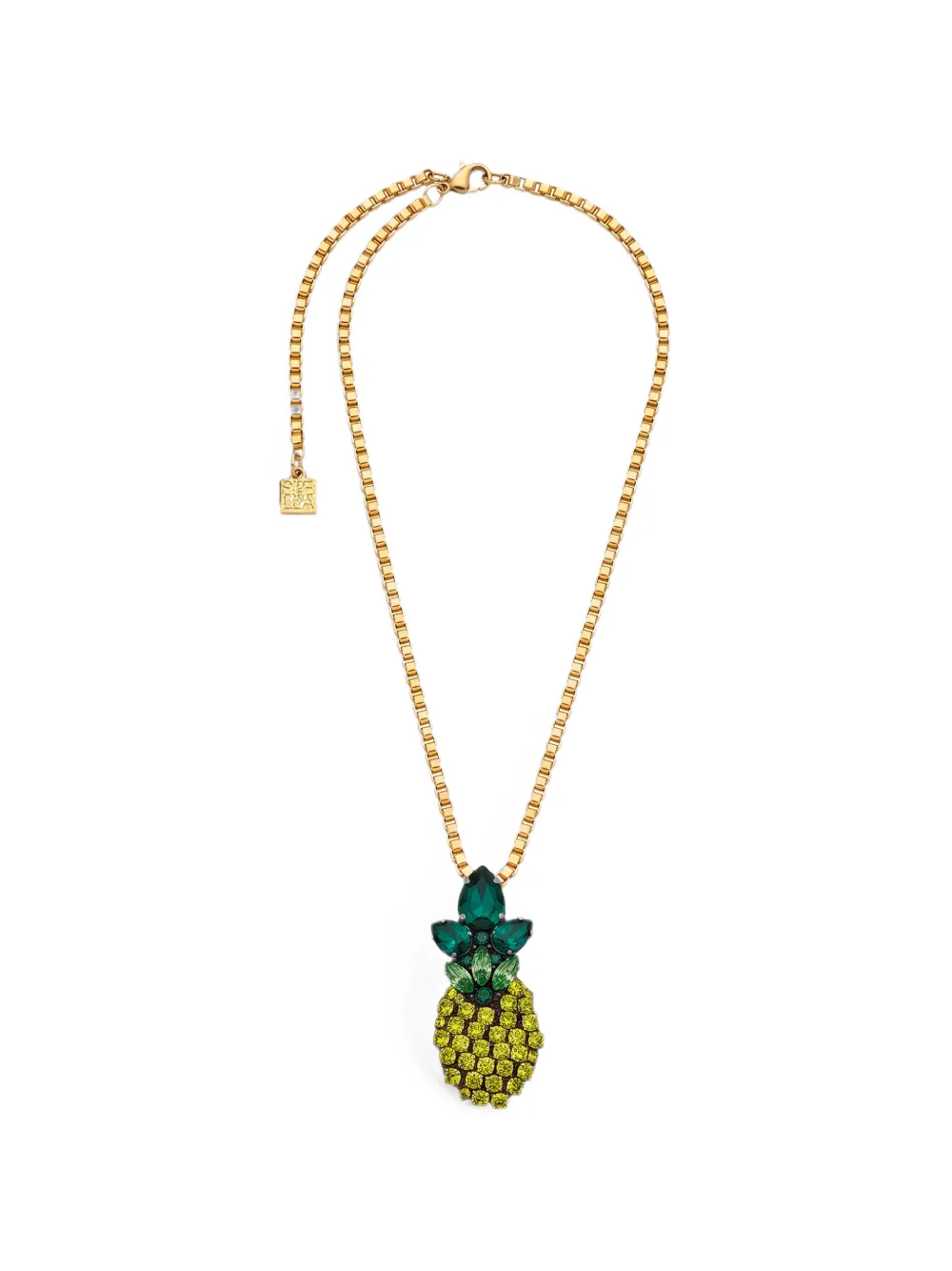 Stella Jean pineapple-pendant crystal-embellished necklace - Gold